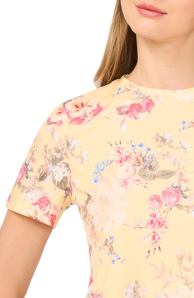 Ted Baker Print Crewneck T-Shirt, Alternate, color, Lemon Cream