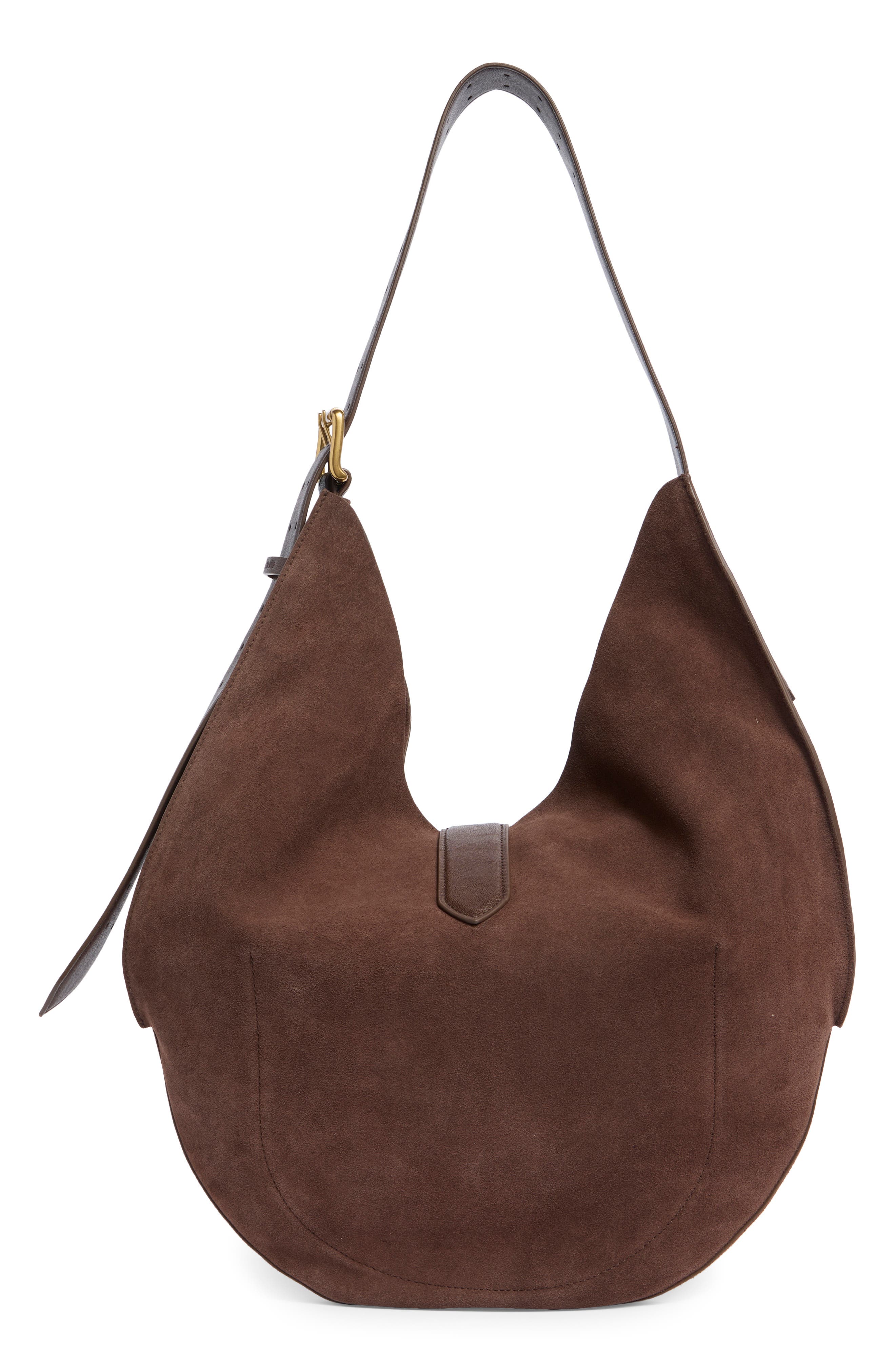 Dolce Vita Oakley Large Suede Hobo Bag, Alternate, color, Chocolate