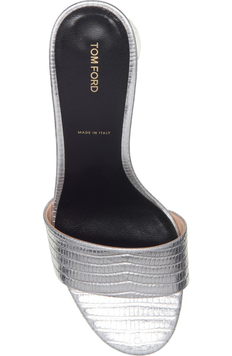 TOM FORD Python Embossed Slide Sandal, Alternate, color, Silver