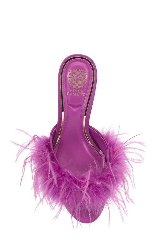 Vince Camuto Paelly Faux Feather Slide Sandal In Pink