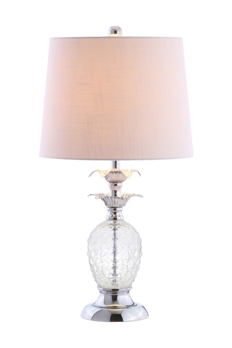 Jane 24" Glass LED Table Lamp, Clear/Chrome, Main, color, Clear/Chrome