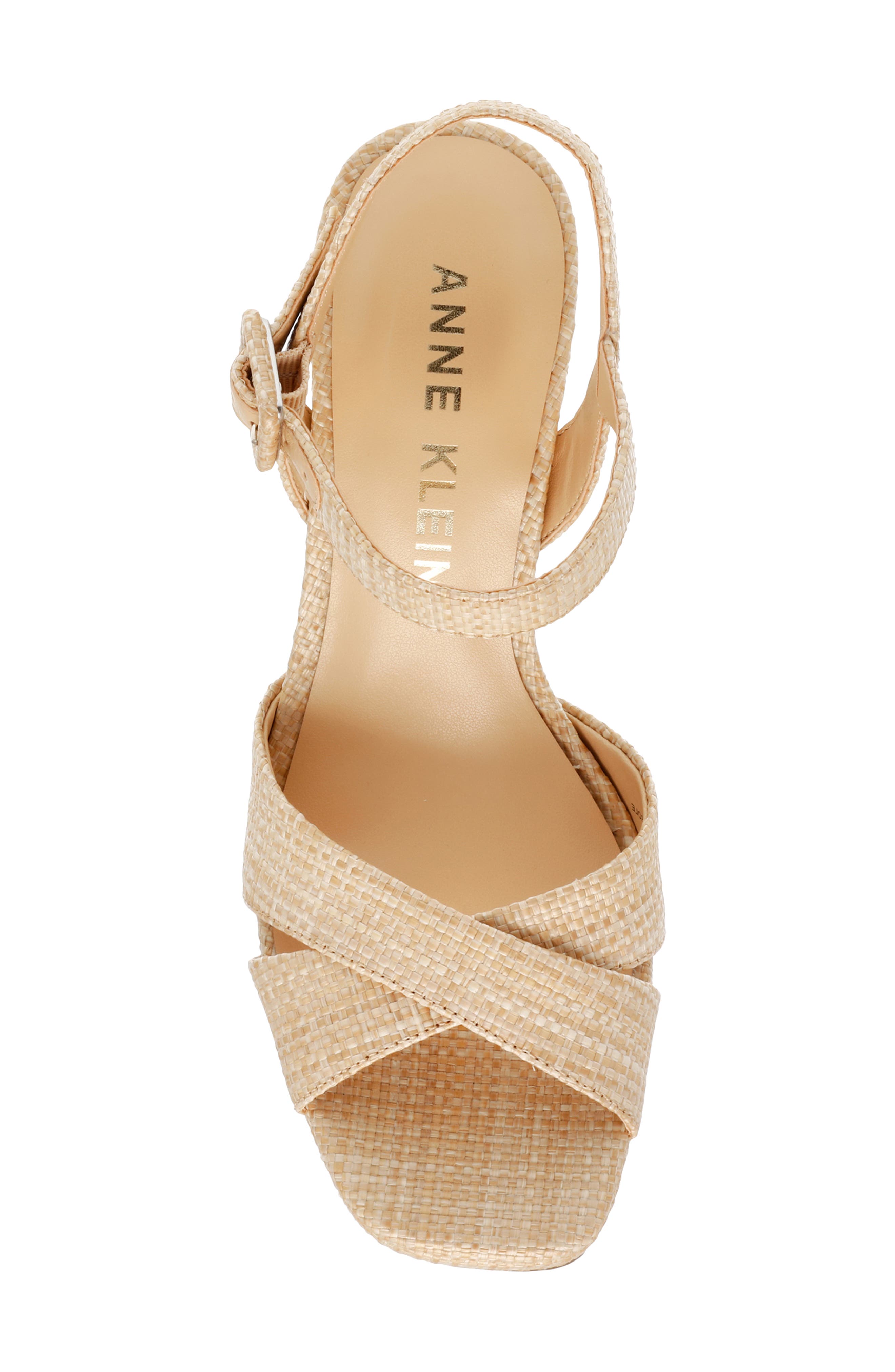 Anne Klein Zada Platform Sandal, Alternate, color, Natural Raffia