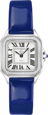 GEVRIL Women's Vanderbilt Diamond Leather Strap Watch, 47mm - 0.038 ctw