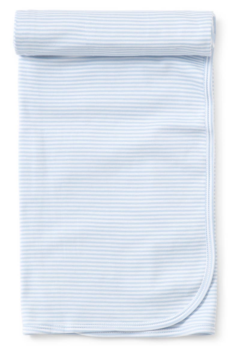 Simple Stripes Baby Receiving Blanket, Main, color, LIGHT BLUE