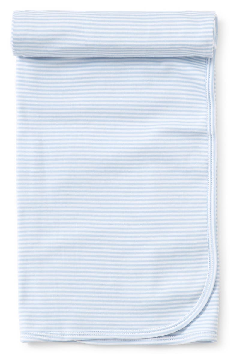 Kissy Kissy Simple Stripes Baby Receiving Blanket, Main, color, Light Blue