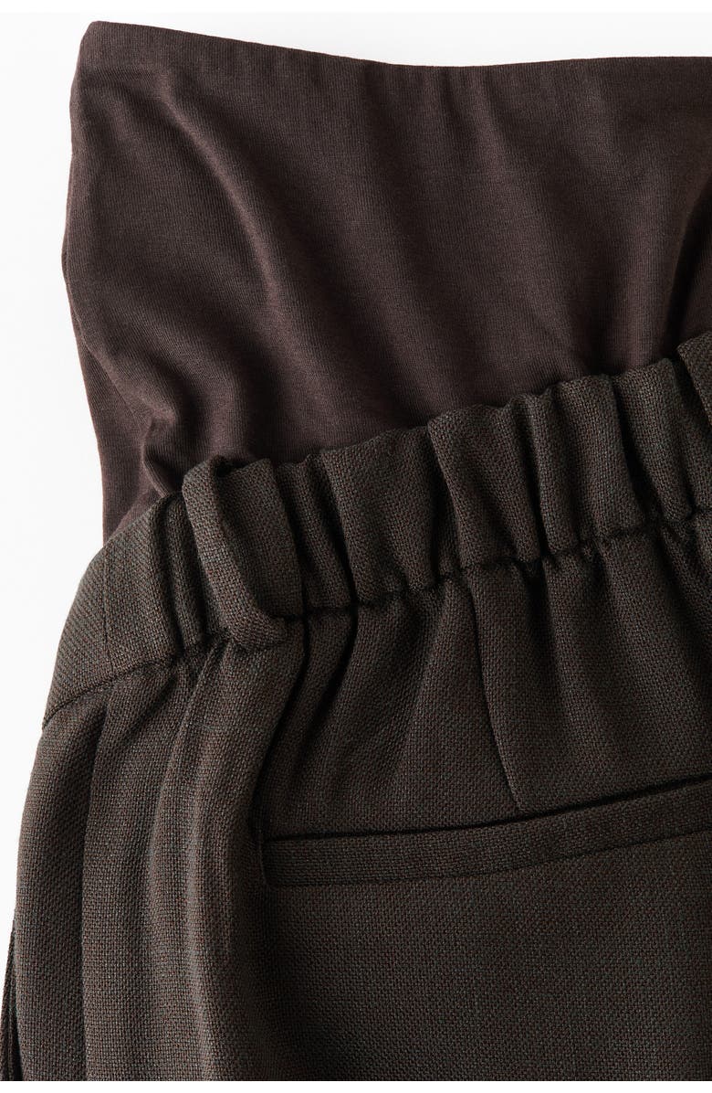 H&M Mama Wide Tailored Trousers, Alternate, color, Dark Brown