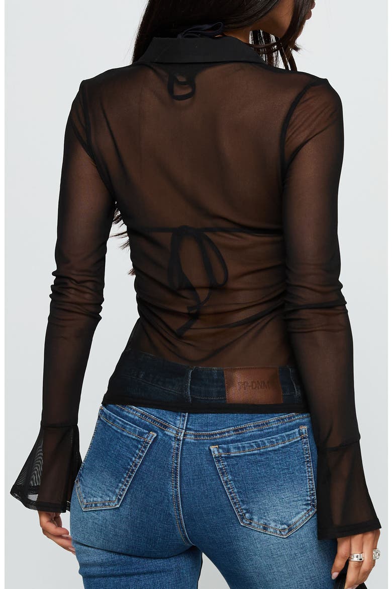 Two of Us Sheer Long Sleeve Shirt, Alternate, color, BLACK