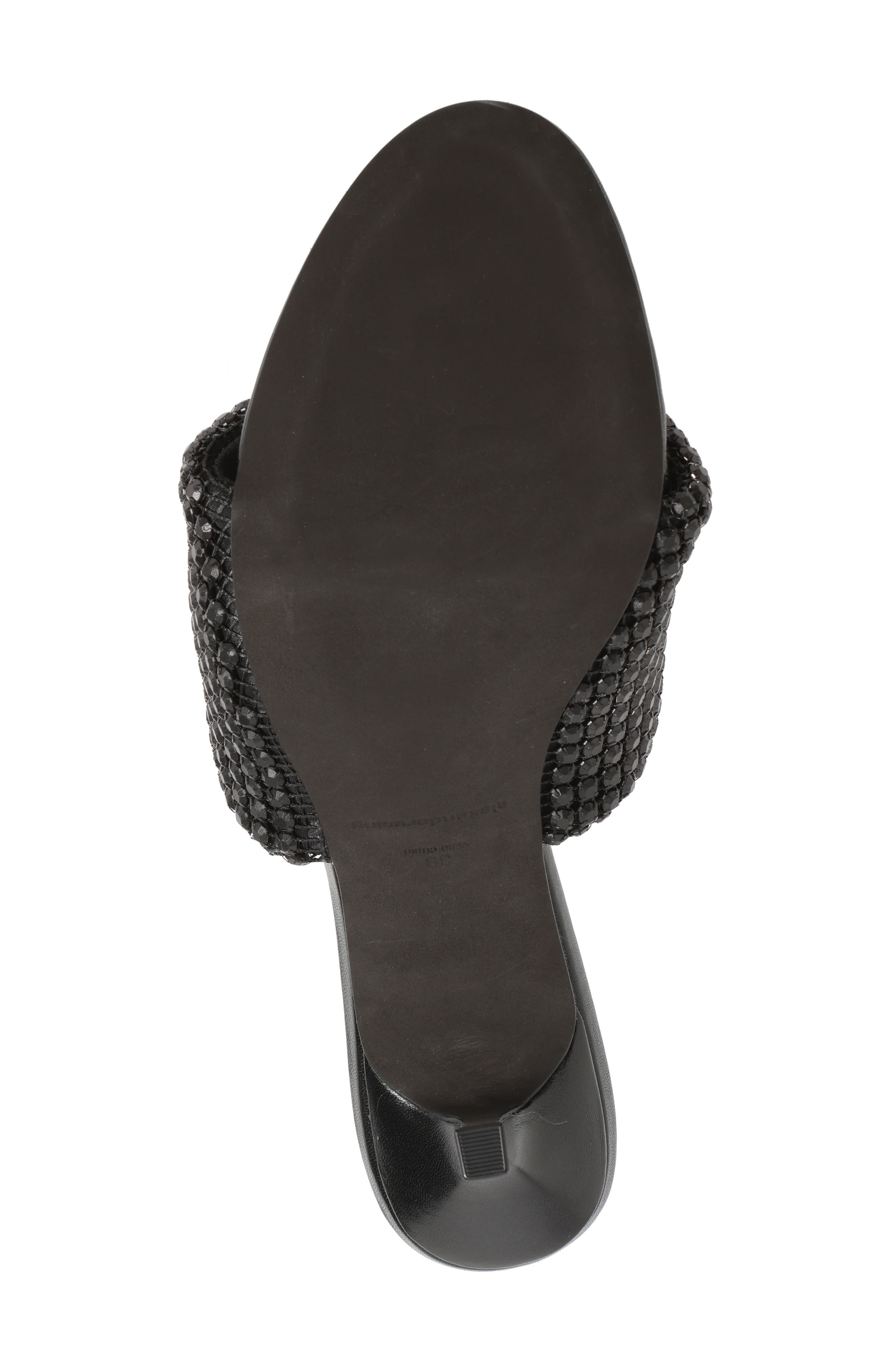 Alexander Wang Heiress Crystal Mesh Slide Sandal, Alternate, color, Black Aged