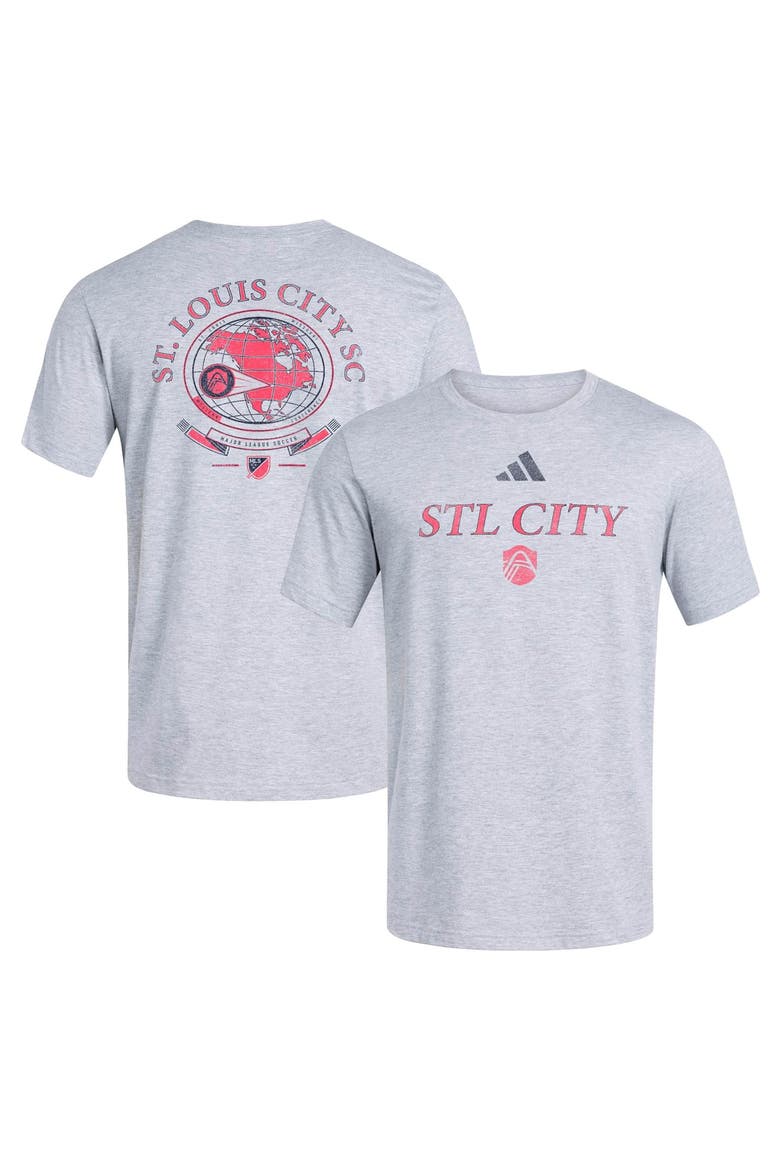 Men's adidas Heather Gray St. Louis CITY SC World Pitch T-Shirt, Main, color, Heather Gray
