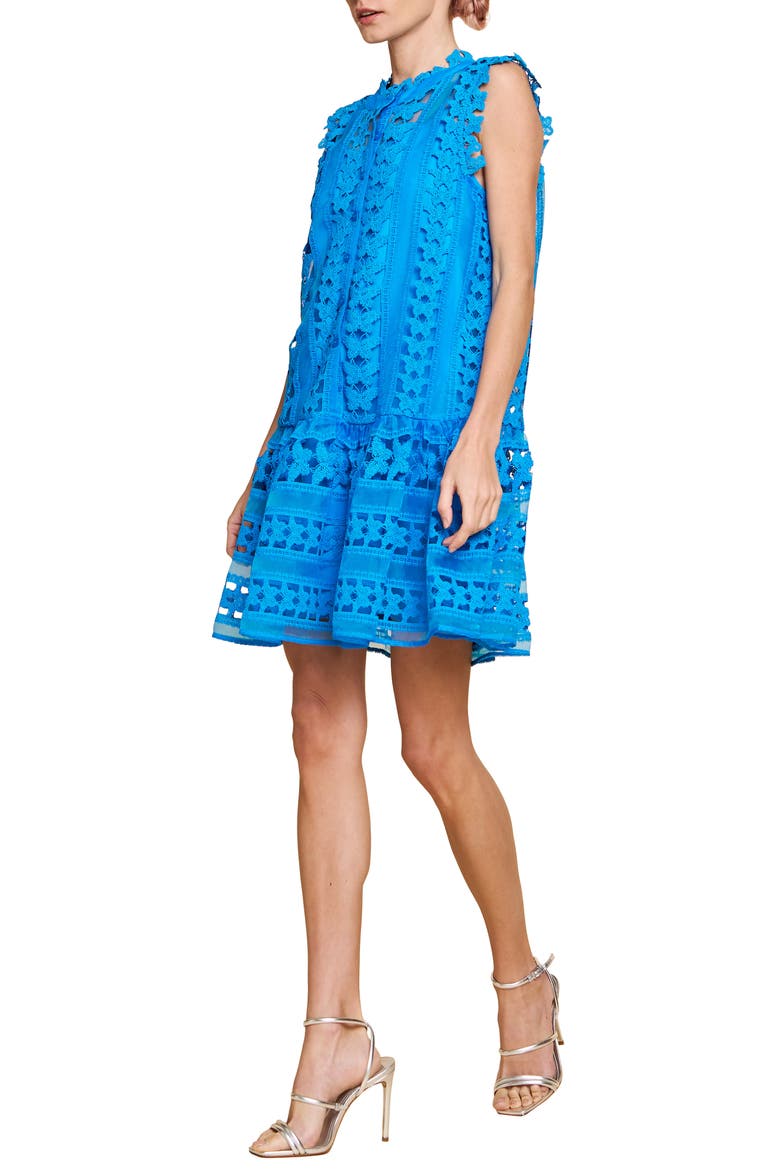 Cara Butterfly Lace Shift Dress, Alternate, color, BLUE