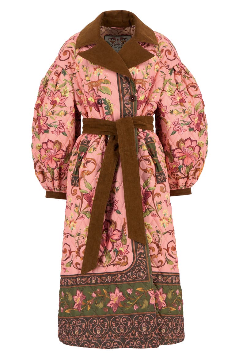 x FARM Rio Cami Quilted Coat, Alternate, color, TROPICAL/BEIGE HEART