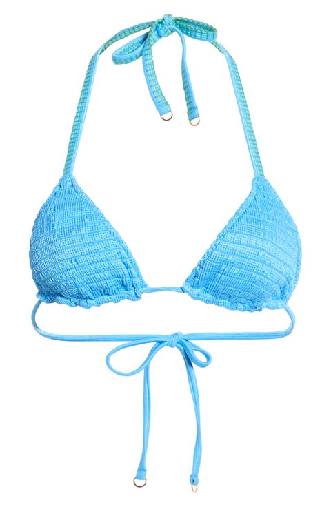 Ocean Drift Balmy Smocked Reversible Bikini Top
