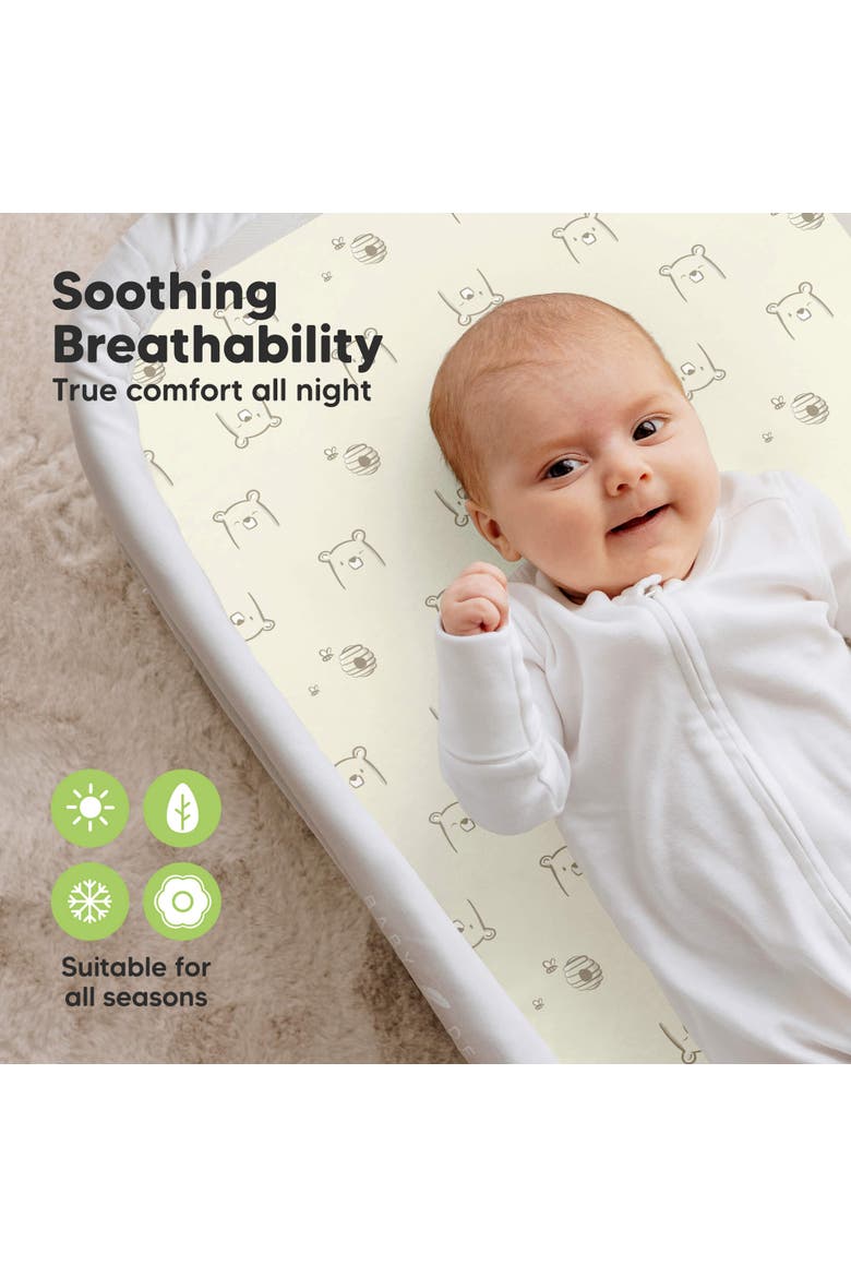 2-Pack Soothe Fitted Bassinet Sheets, Alternate, color, Bumble Bear