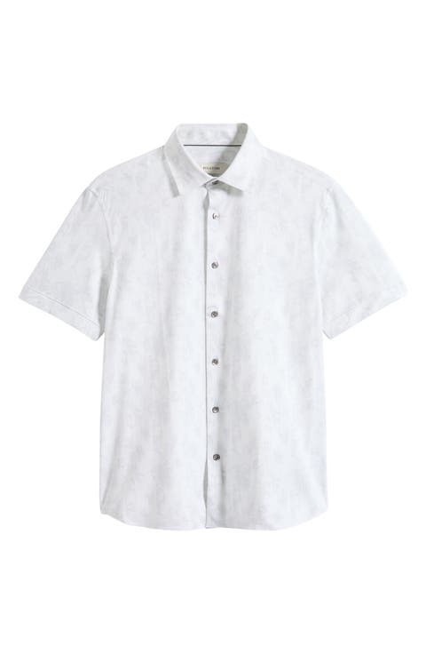 Miles OoohCotton® Printed Short Sleeve Button-Up Shirt