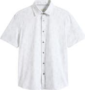 Bugatchi Miles OoohCotton® Printed Short Sleeve Button-Up Shirt