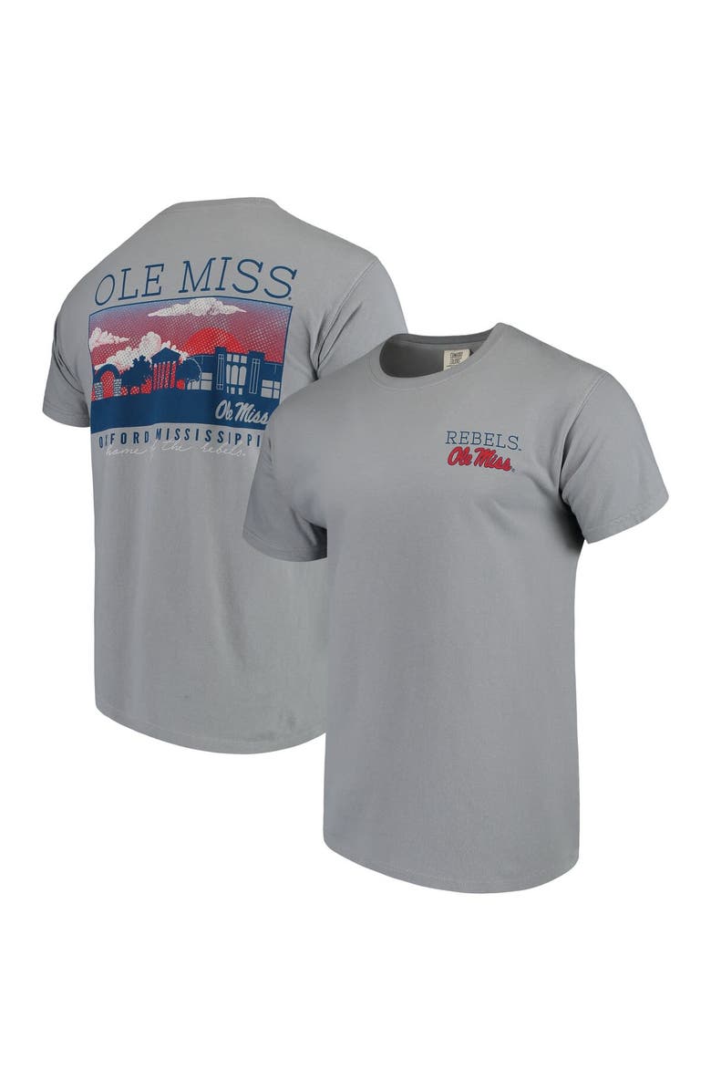 IMAGE ONE Men's Gray Ole Miss Rebels Comfort Colors Campus Scenery T-Shirt, Main, color, 