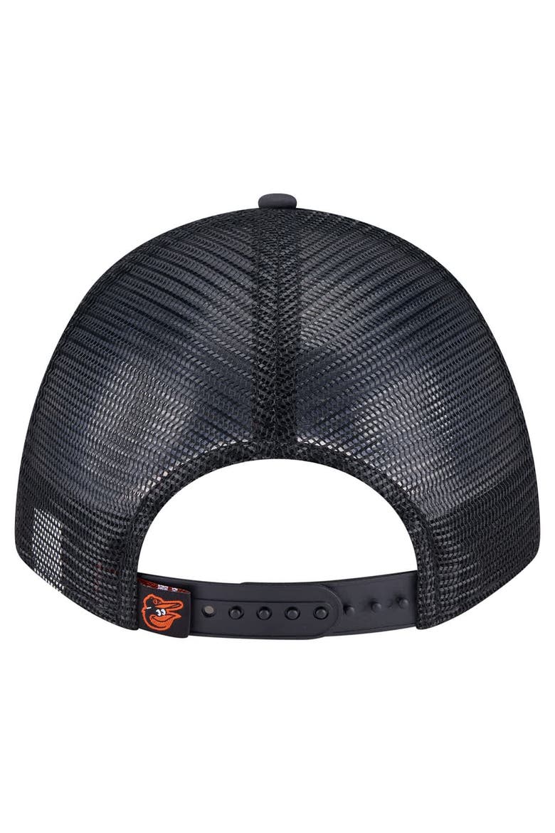 Men's New Era  Black Baltimore Orioles Minimalist 9FORTY A-Frame Adjustable Hat, Alternate, color, Black
