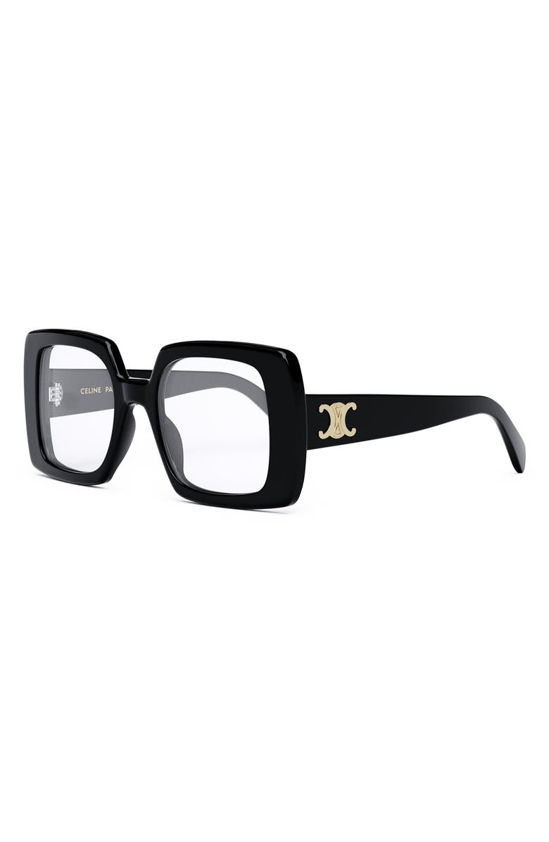 CELINE Triomphe 51mm Square Reading Glasses, Alternate, color, 