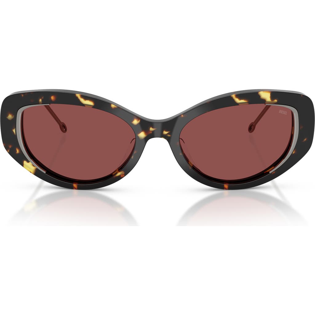 Diesel ® Geck-d 54mm Oval Sunglasses In Havana/dark Violet