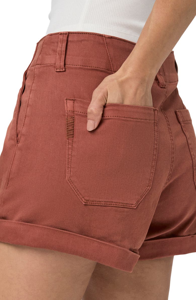 PAIGE Brooklyn High Waist Utility Shorts, Alternate, color, Vintage Clay Sunset