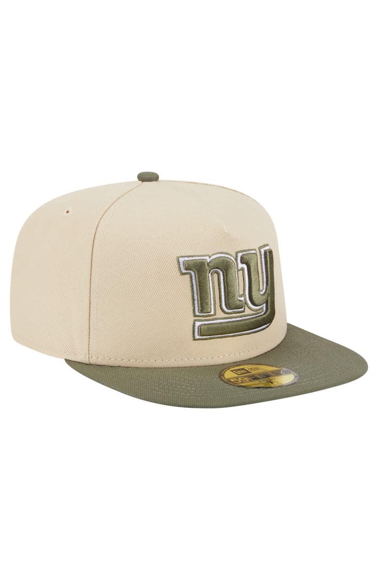 New Era Men's New Era  Light Beige/Olive New York Giants Color Pack A-Frame 59FIFTY Fitted Hat, Alternate, color, 