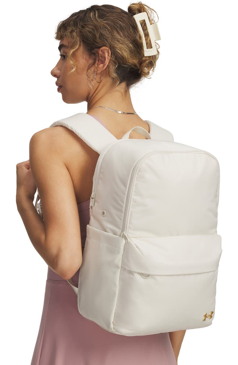 Under Armour Studio Spirit Backpack, Alternate, color, Stone / / Metallic Gold