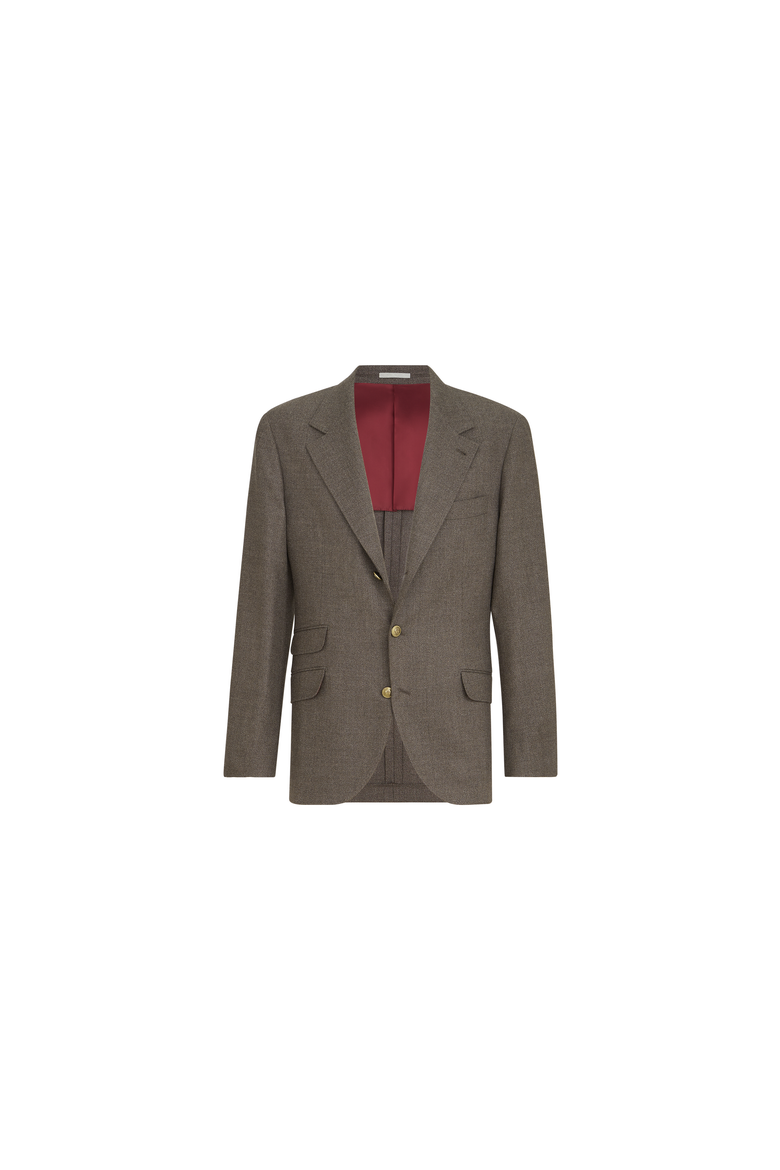 Mouliné virgin wool twill deconstructed Cavallo blazer, Alternate, color, Brown