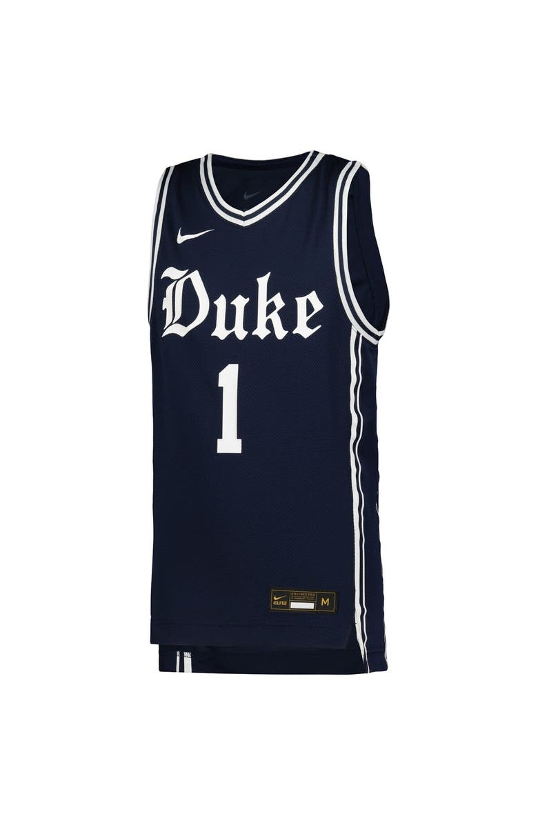 Nike Youth Nike #1 Navy Duke Blue Devils Icon Replica Basketball Jersey, Alternate, color, Navy