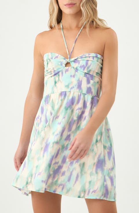 Winsor Halter Cover-Up Minidress