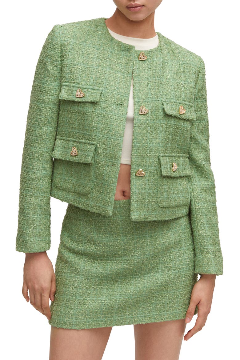 Tweed Jacket, Main, color, GREEN