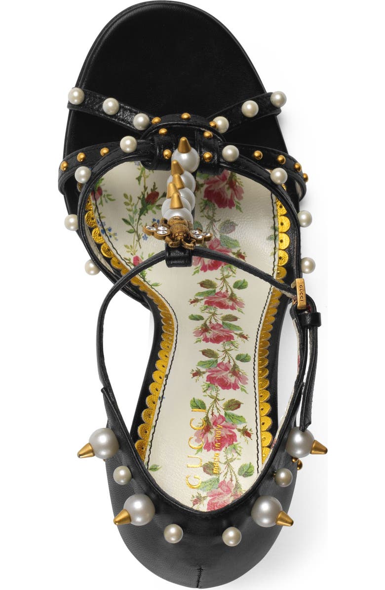 Gucci Regina Embellished T-Strap Sandal, Alternate, color,