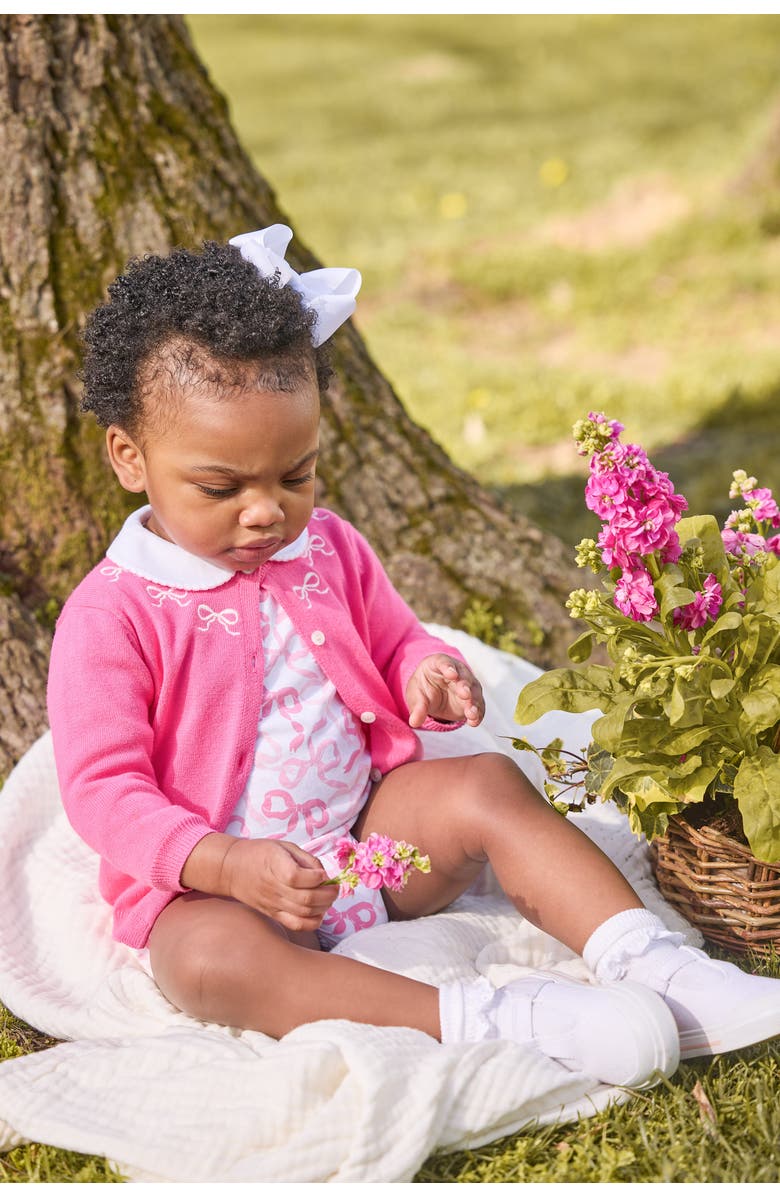 Little English Kids' Embroidered Essential Cardigan, Alternate, color, Pink Bows