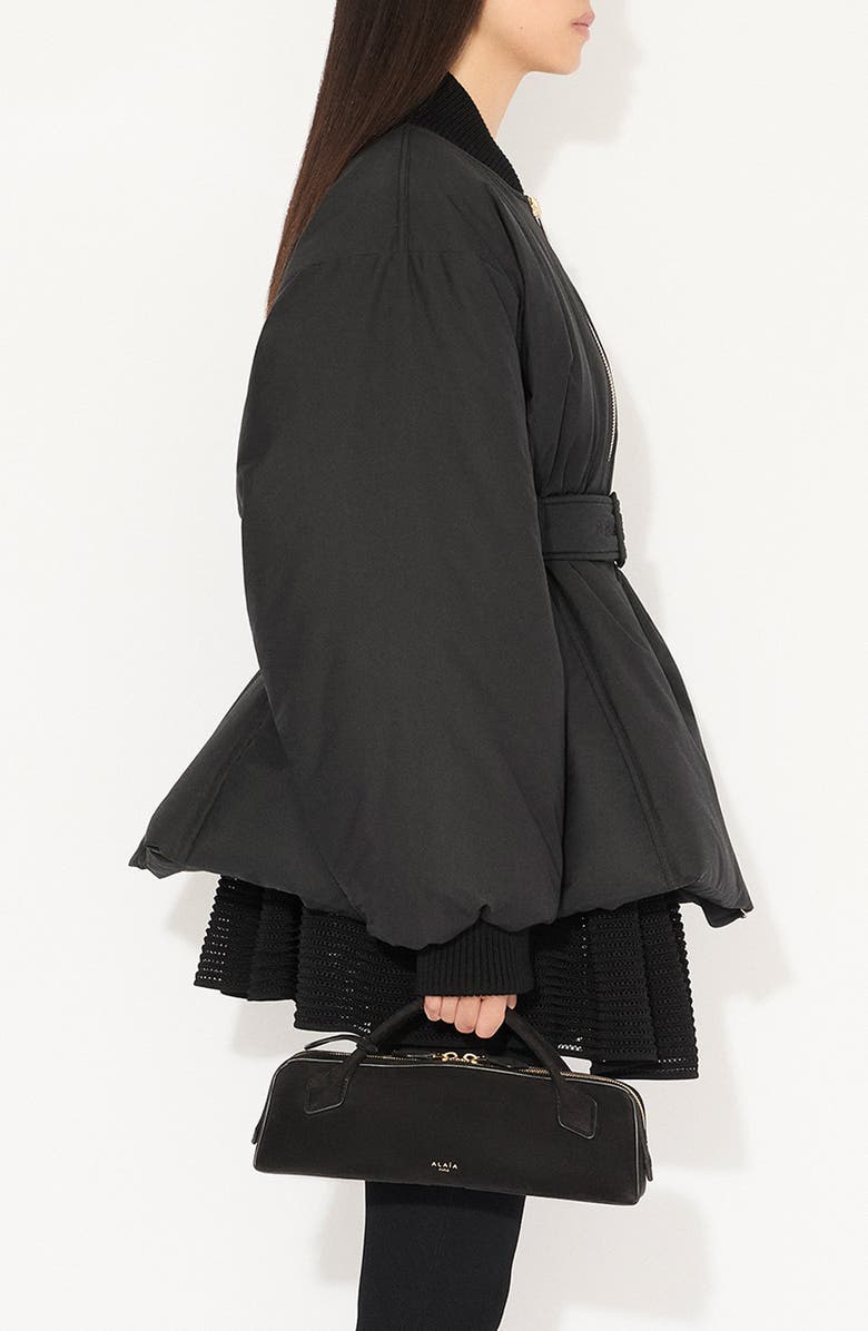 Alaïa Belted Bomber, Alternate, color, 