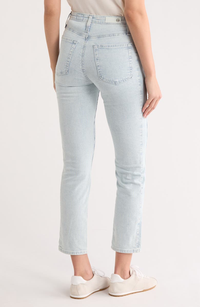 AG Isabelle Stripe High Waist Side Panel Ankle Skinny Jeans, Alternate, color, Sea Salt