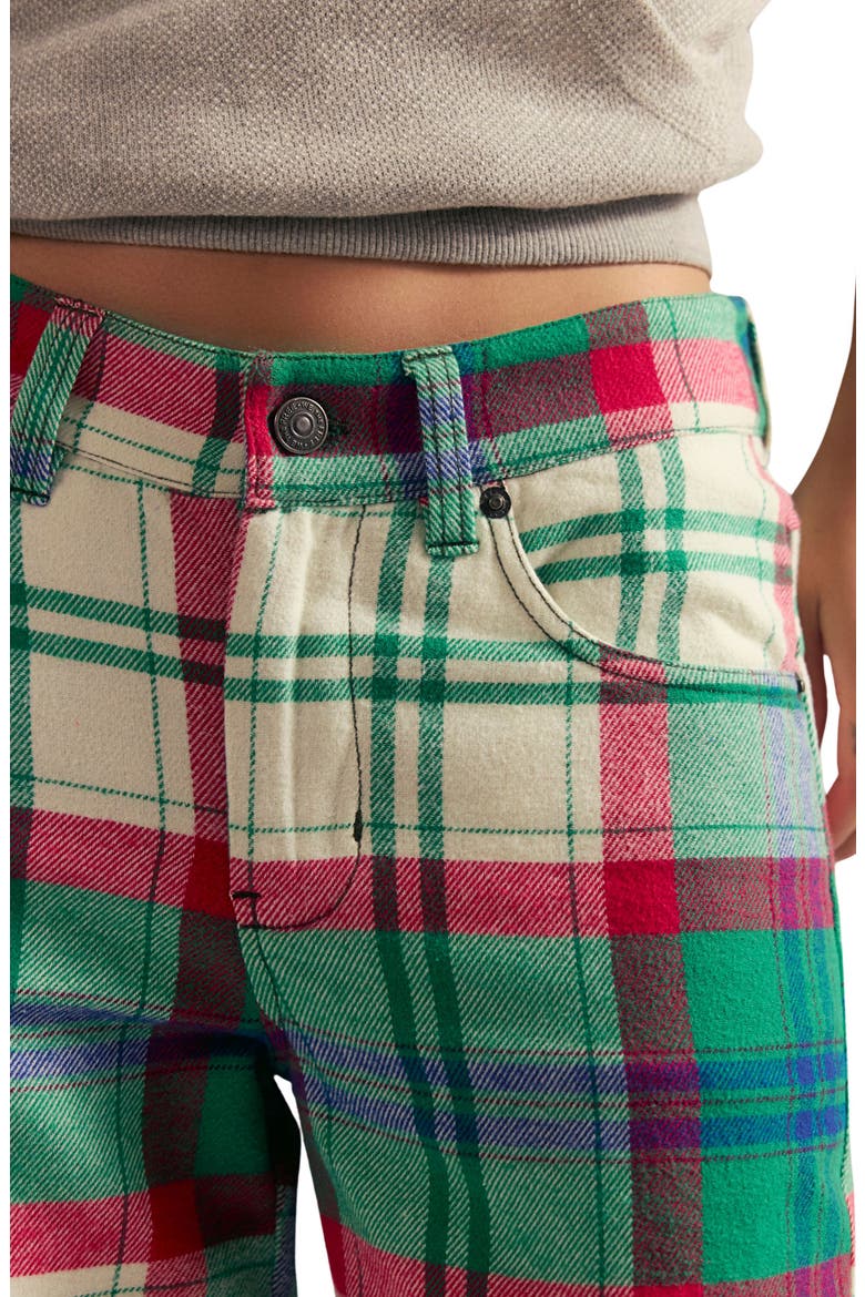 Cheers Plaid High Waist Pants, Alternate, color, GREEN COMBO