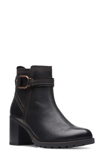 Clarks ® Leda Strap Bootie In Black
