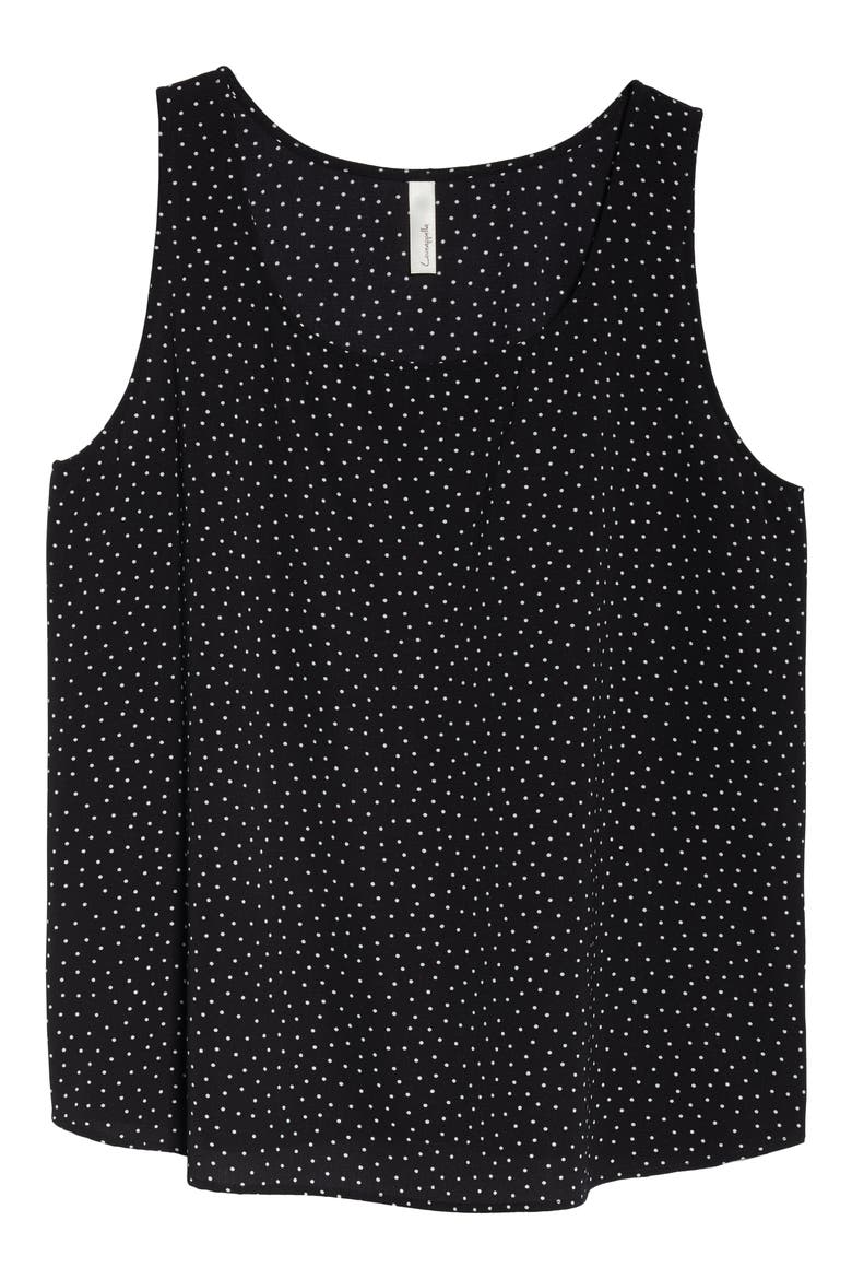 Easy Scoop Neck Tank Top, Alternate, color, BLACK PINDOT