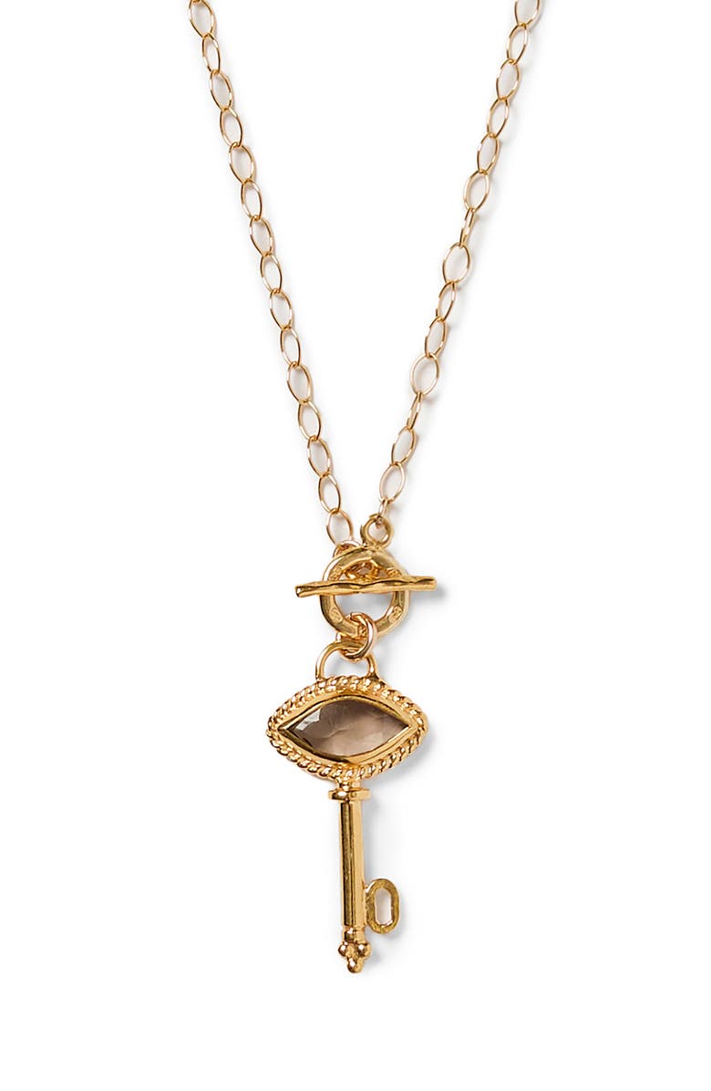 Chan Luu Smoky Quartz Key Pendant Necklace, Alternate, color, Smokey Quartz
