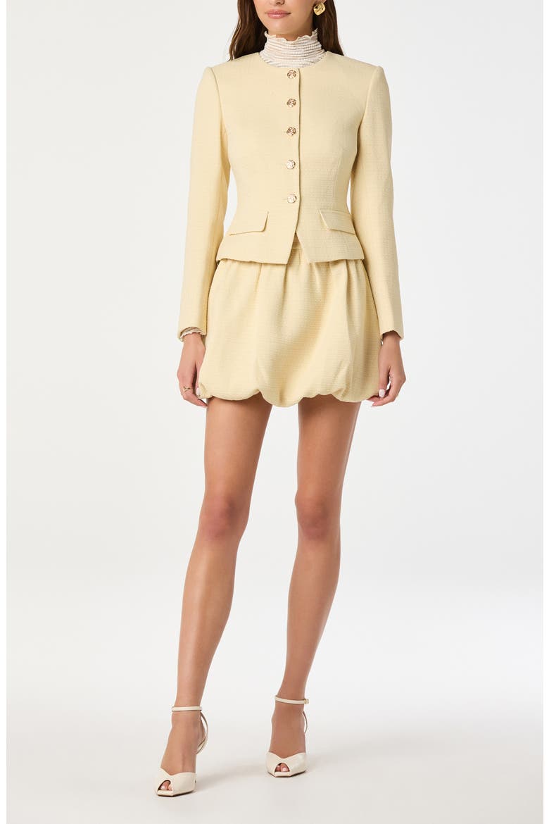 Tweed Bubble Hem Miniskirt, Alternate, color, YELLOW