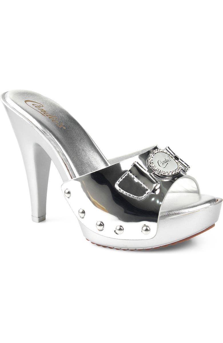 Candie's Lorenna Platform Sandal, Main, color, Silver Leather