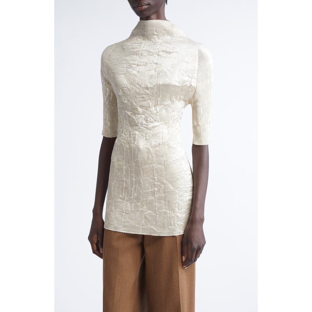 Fforme Dahlia Crinkled Pleated Top In White