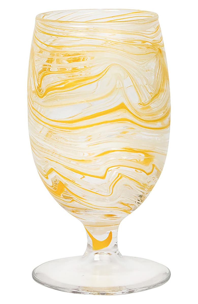 Juliska Puro Marbled Goblet, Main, color, Yellow