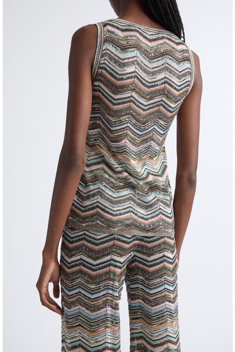 Sequin Metallic Jacquard Sleeveless Sweater, Alternate, color, BLACK MULTI