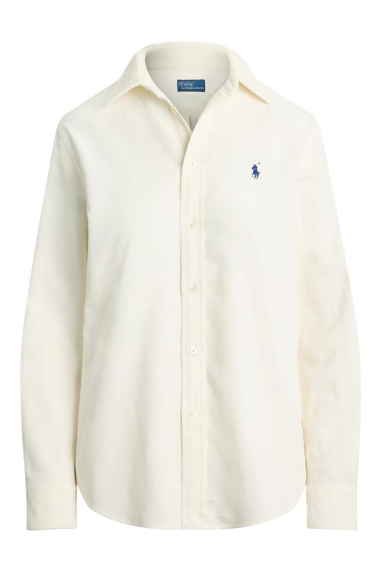 Classic Fit Cotton Corduroy Button-Up Shirt, Alternate, color, WARM WHITE