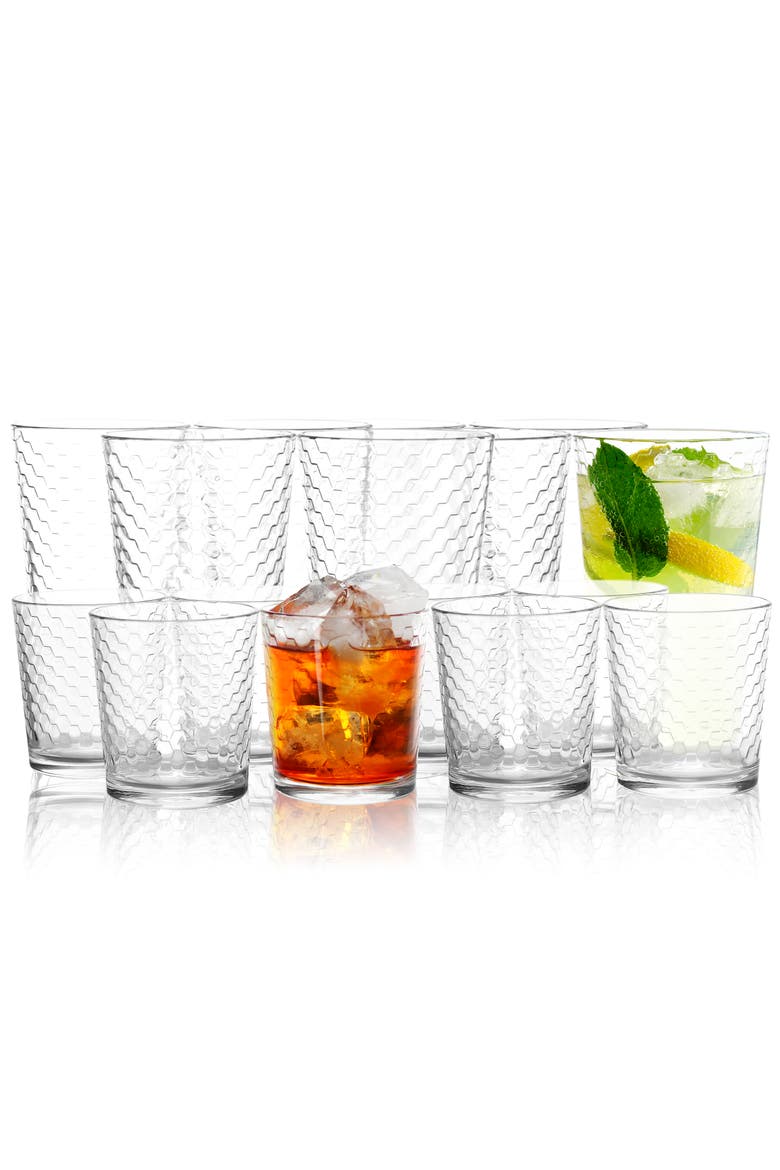 16 Piece Horizon Double Old Fashioned Tumbler Glass Set, Main, color, None