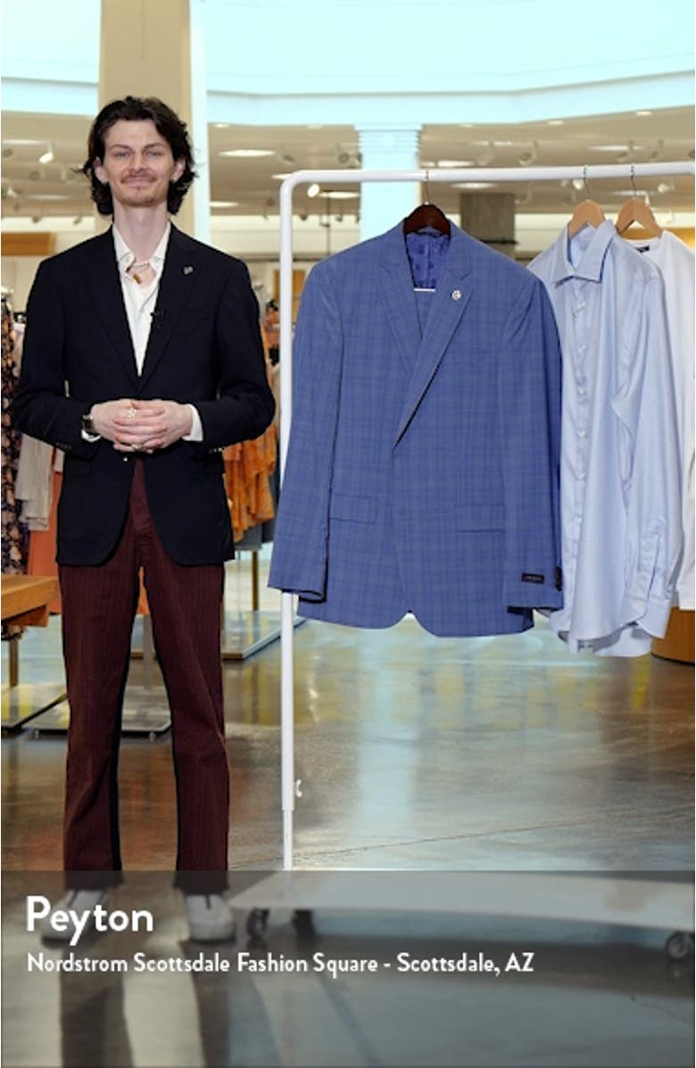 Jay Slim Fit Plaid Stretch Wool Suit, sales video thumbnail