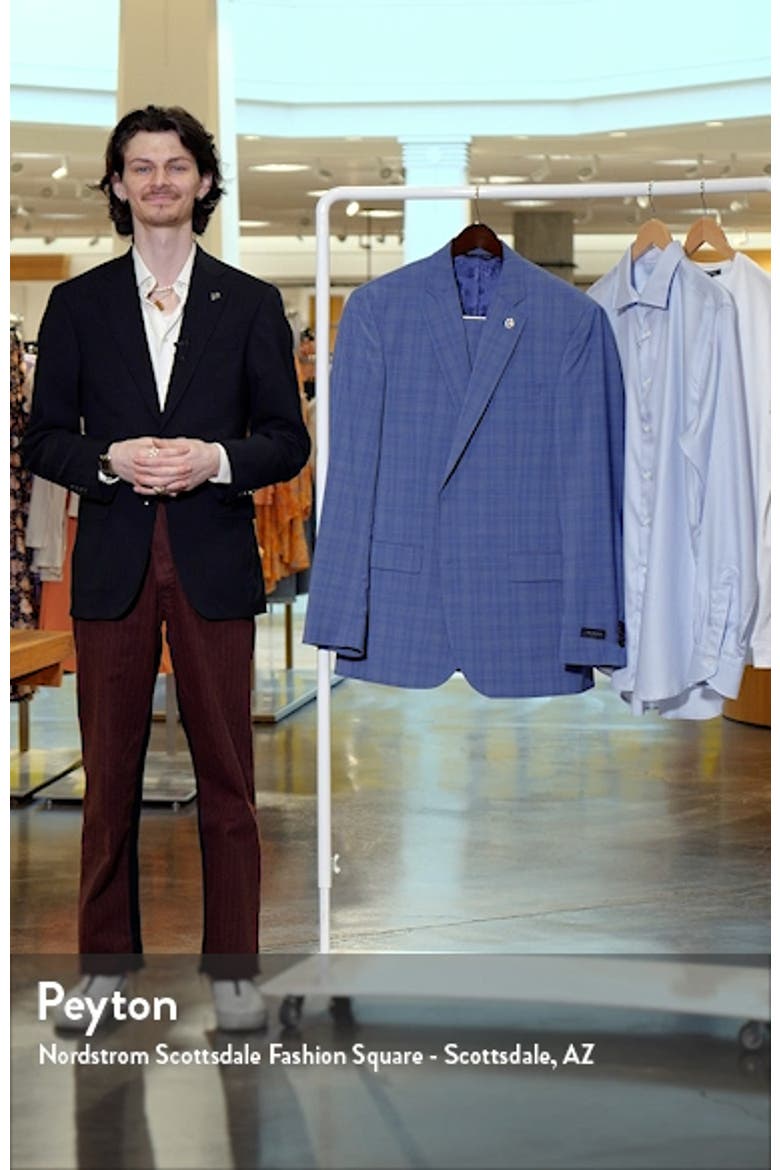 Jay Slim Fit Plaid Stretch Wool Suit video
