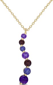 Julianna B. Multi-Gemstone Graduated Drop Necklace