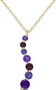 Julianna B. Multi-Gemstone Graduated Drop Necklace