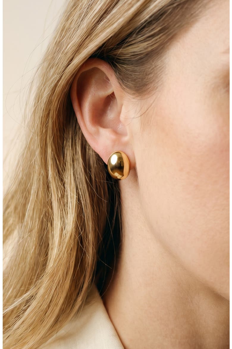 Oval Stud Earrings, Alternate, color, GOLD